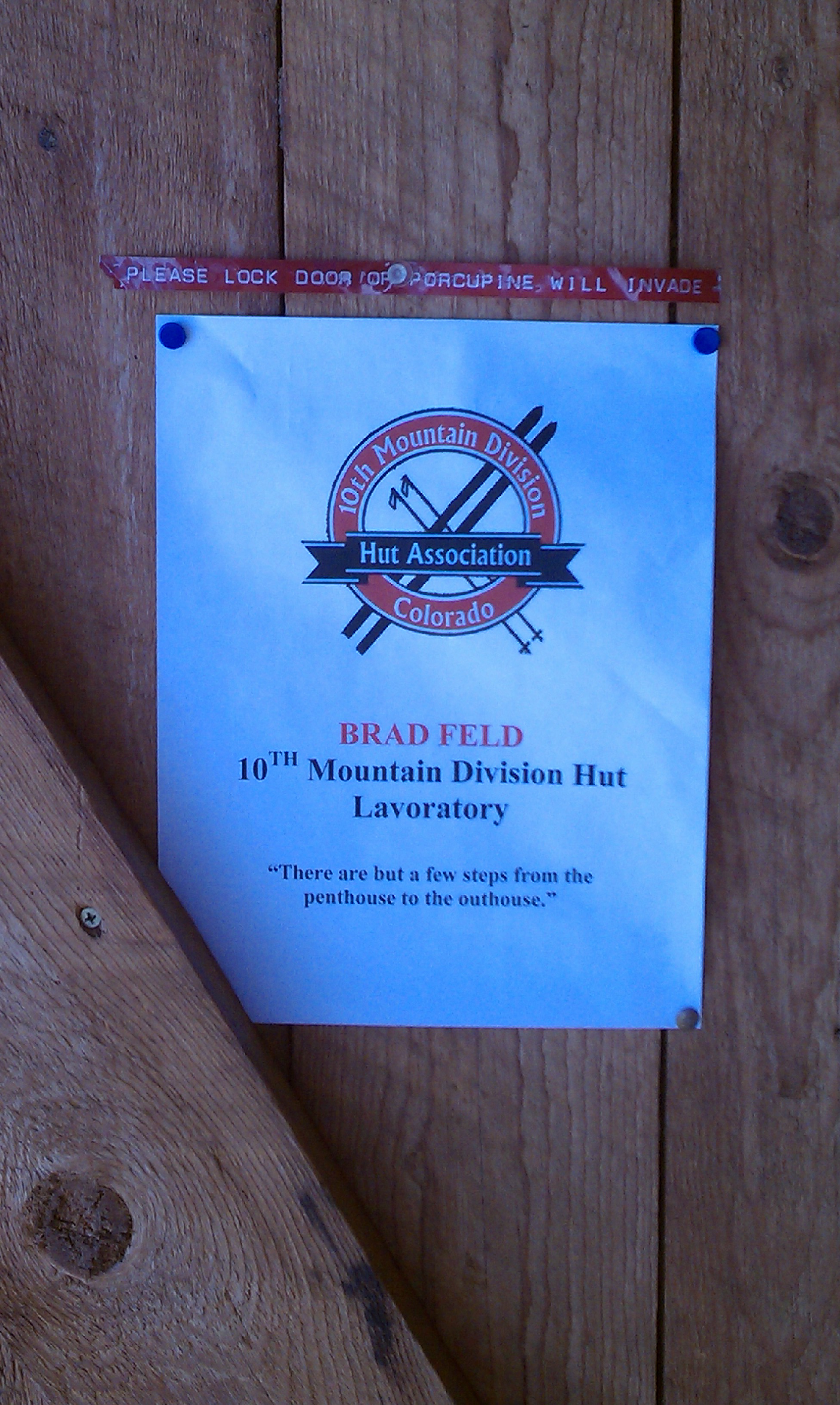 10 Mountain Division Outhouse Door