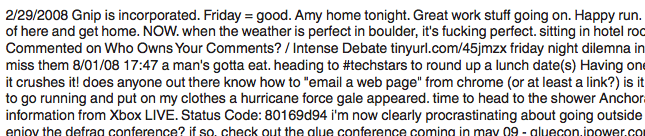 @bfeld tweets from day 1 of the gnip investment