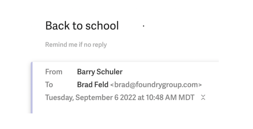 Back to School - Brad Feld